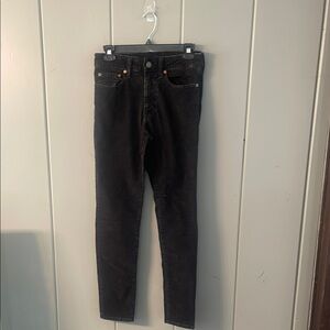 American Eagle Outfitters Black Corduroy Skinny Jeans Men's 28X30 Flex